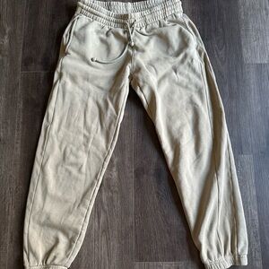 Aritzia Beige Drawstring Joggers